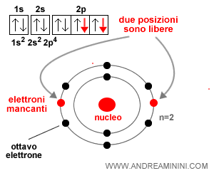 l'orbitale più esterno ha due posti vacanti