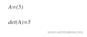 il determinante della matrice det(A)=5