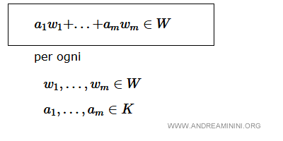 una definizione alternativa di sottospazio vettoriale