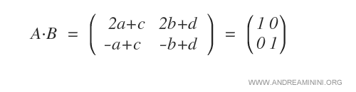 il prodotto tra le due matrici è uguale alla matrice identità