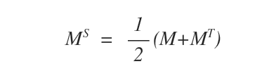 la formula per calcolare la matrice simmetrica