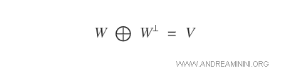 il sottospazio vettoriale W e il suo complemento ortogonale sono supplementari