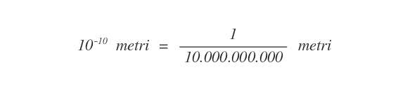 la dimensione di un atomo