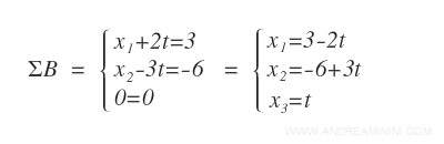 il sistema lineare nella forma ridotta