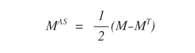 la formula per calcolare la matrice antisimmetrica
