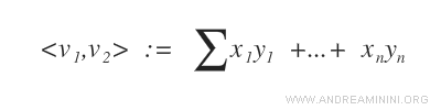 la formula del prodotto scalare