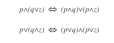 la proprietà distributiva delle proposizioni logiche