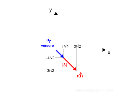 esempio di raggio vettore e versore