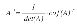 la formula della matrice inversa