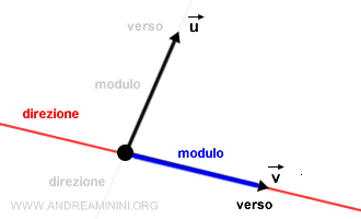 i vettori sono caratterizzati da una direzione, un verso e un modulo