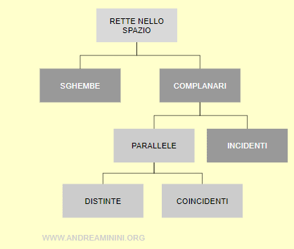 la differenza tra le rette sghembe, complanari parallele o complanari incidenti