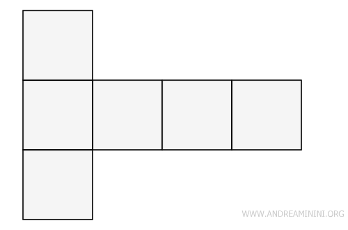 la forma a T per lo sviluppo del cubo