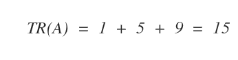 esempio di calcolo della traccia della matrice