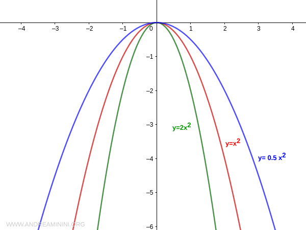 il coefficiente a negativo