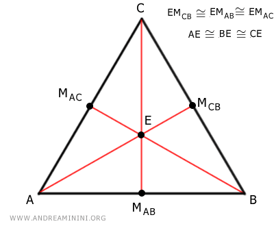 il baricentro nel triangolo equilatero