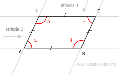 il parallelogramma è compreso tra due scrisce