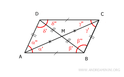 M è il punto medio delle diagonali