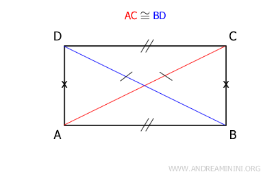 Le diagonali del rettangolo sono congruenti