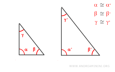 il primo criterio di similitudine tra triangoli