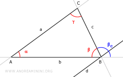 la retta parallela al segmento AC