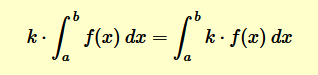 il prodotto di un integrale per una costante