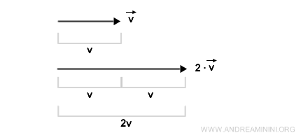 un esempio di prodotto di vettore per uno scalare 