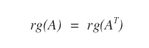 il rango della matrice trasposta è uguale al rango della matrice