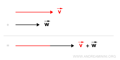 la somma dei vettori paralleli