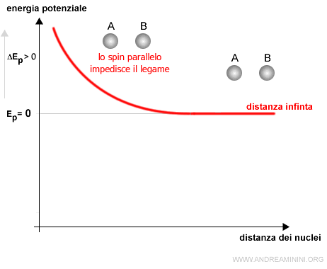 gli elettroni con lo stesso spin non formano il legame