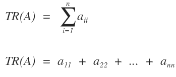 la formula della traccia della matrice