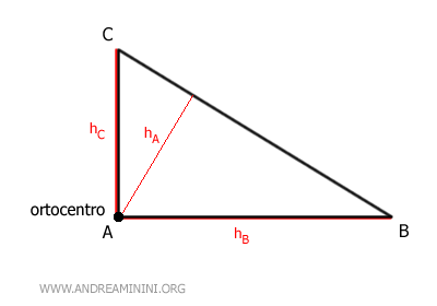 l'ortocentro nel triangolo rettangolo