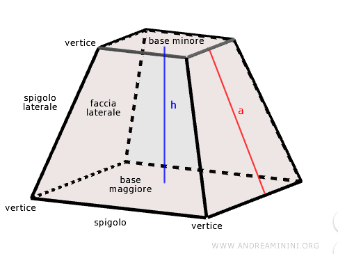 le componenti del tronco della piramide